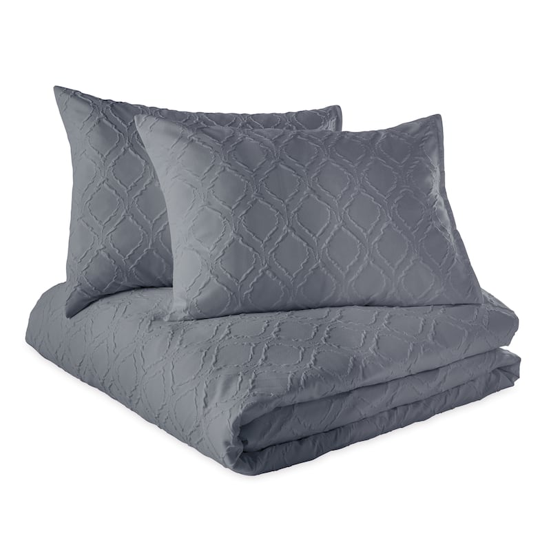 Microsculpt Solid Ogee 3-piece Comforter Set