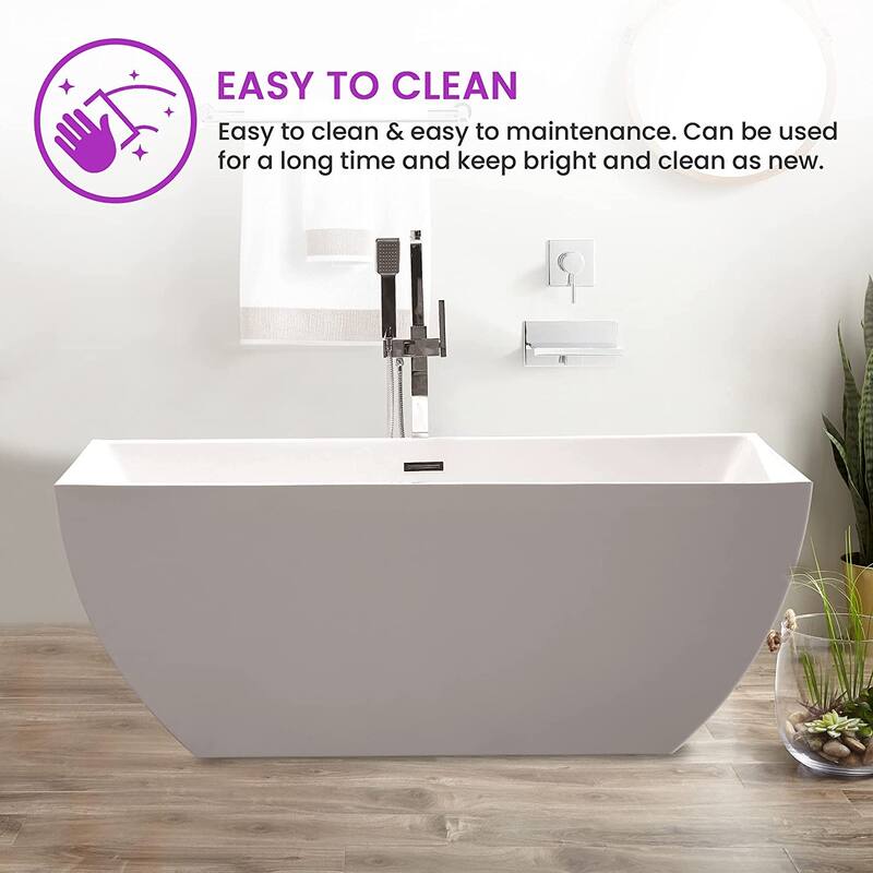 Vanity Art 67" Freestanding Acrylic Bathtub