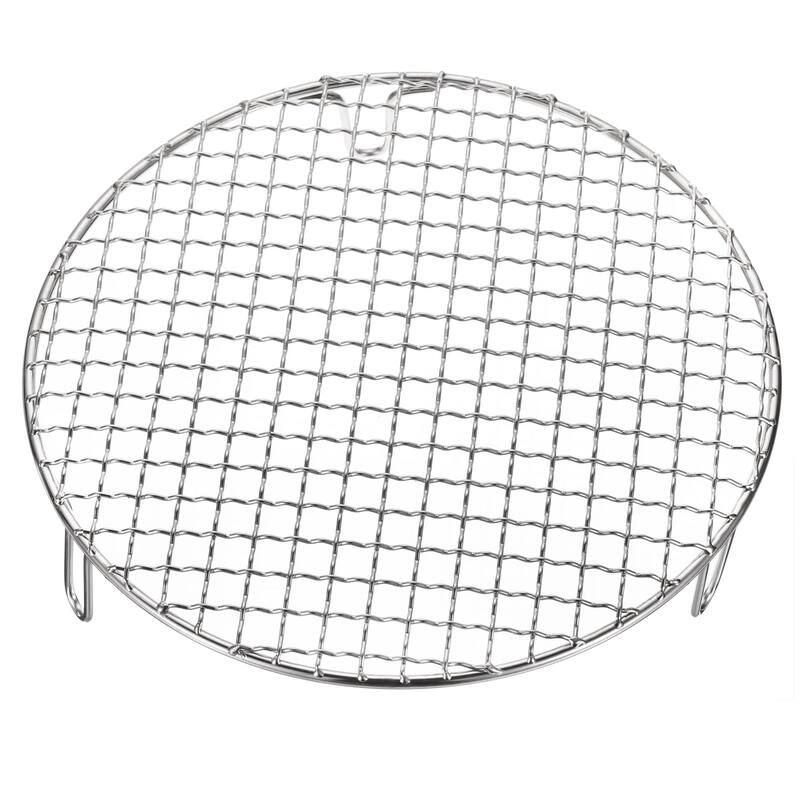 Round Cooking Rack 9.8" Stainless Steel Cross Wire Barbecue Grill W 50mm Legs - 9.8 Inch