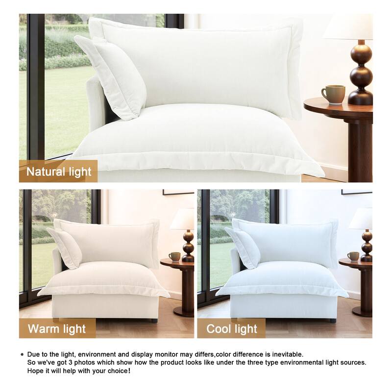 40"W Oversized Upholstered Chenille Comfy Cloud Corner Accent Chair