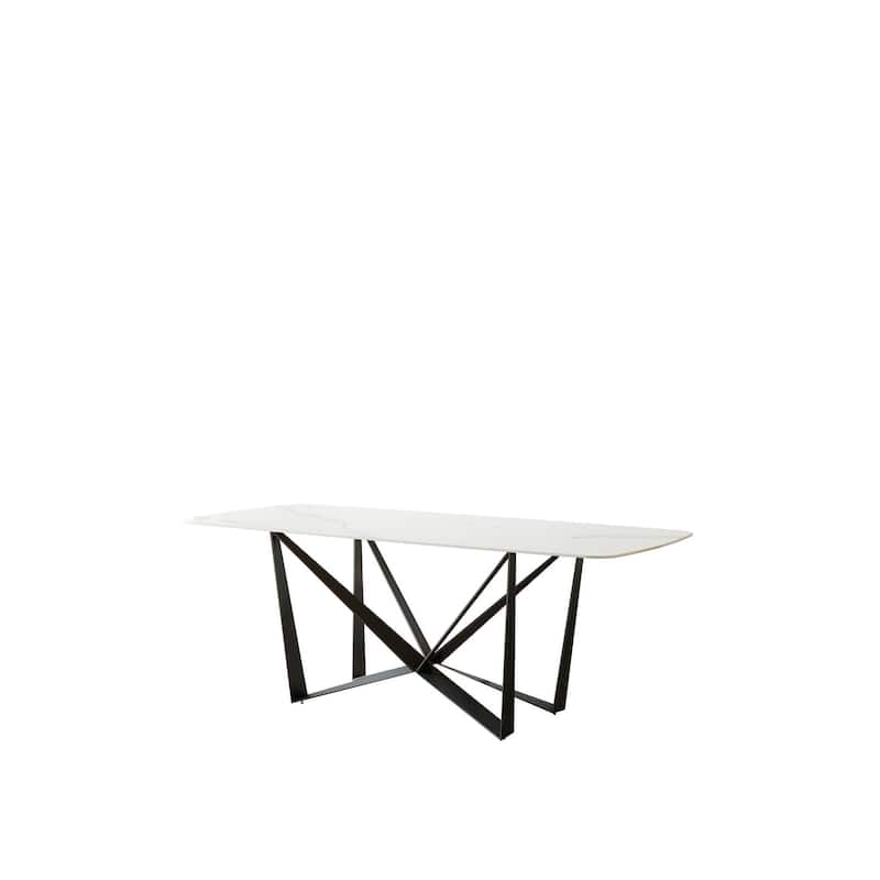 Lesly Modern Rectangle White 62.99 in. Dining Table (6 Seats) - 62.99"D×35.43"W×29.52"H