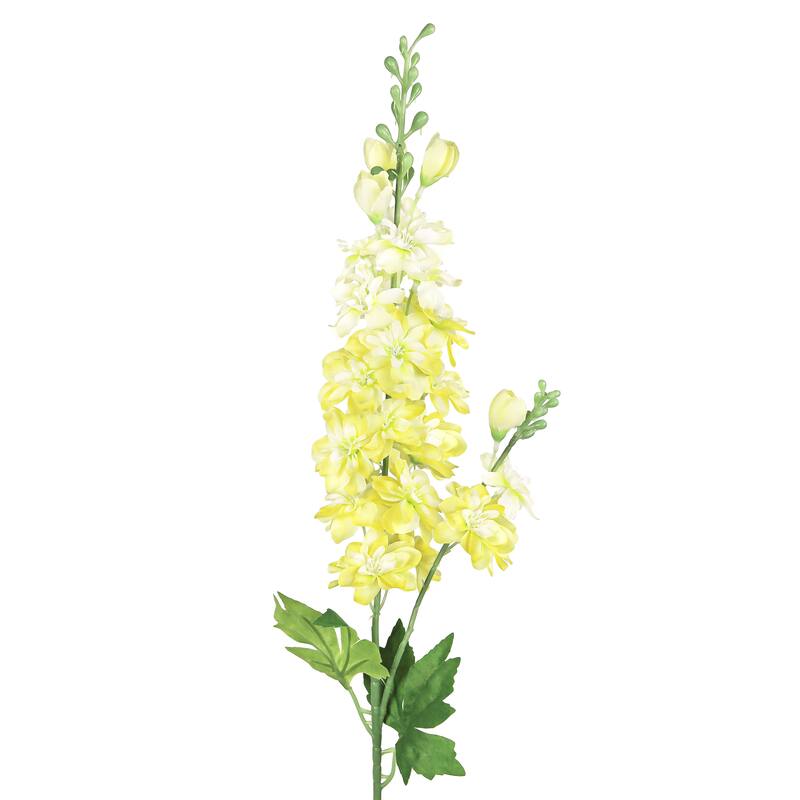 Set of 6 Yellow Artificial Delphinium Flower Stem Spray 34in - 34" L x 4" W x 4' DP