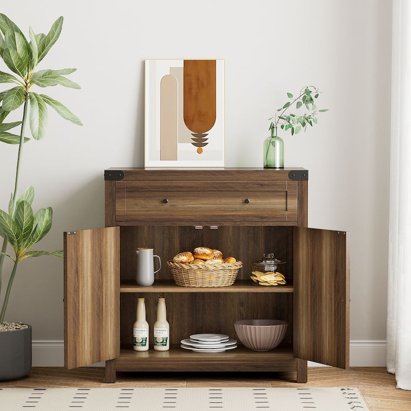 Furniwell Storage Cabinet Modern Farmhouse Kitchen Sideboard