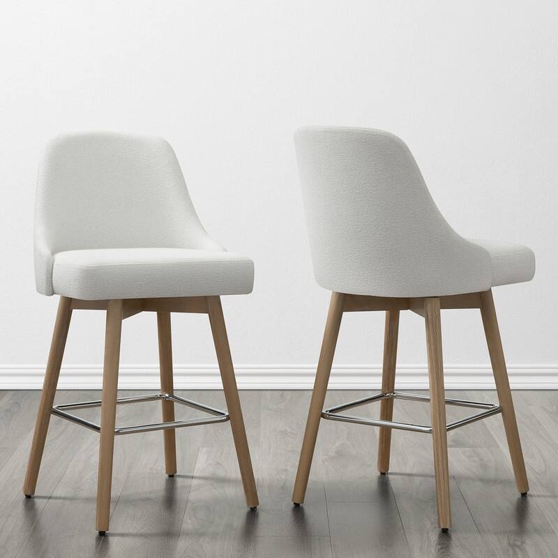 Rachel Upholstered Counter Height Swivel Barstool with Back Set