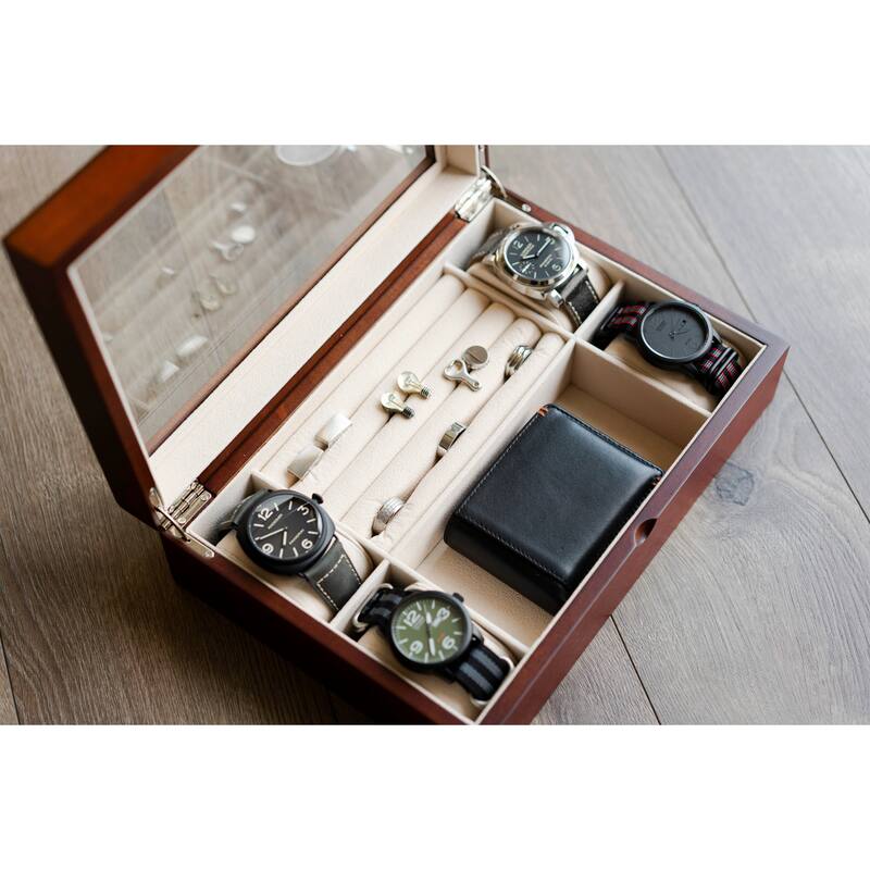 Wood Jewelry Box Watch Case, Earring Ring Bracelet Box, Jewelry