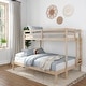 preview thumbnail 4 of 22, Low Bunk Bed, Twin XL over Queen Textured Natural