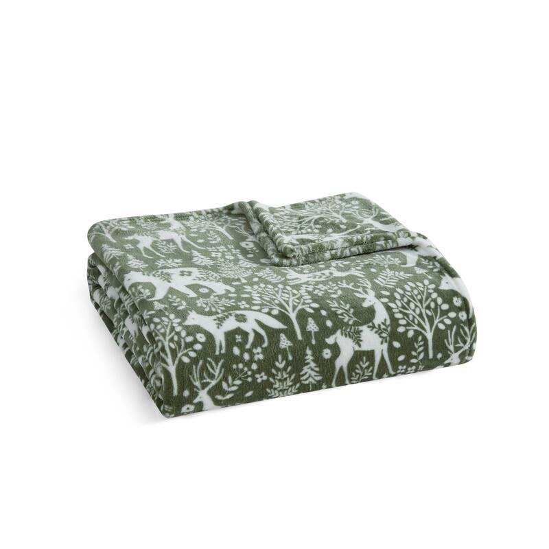 Martha Stewart Printed Ultra Soft Plush Throw Blanket