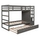 preview thumbnail 18 of 25, Twin Over Twin Wood Bunk Bed for Kids with Trundle and Staircase(4 Storage Drawers)