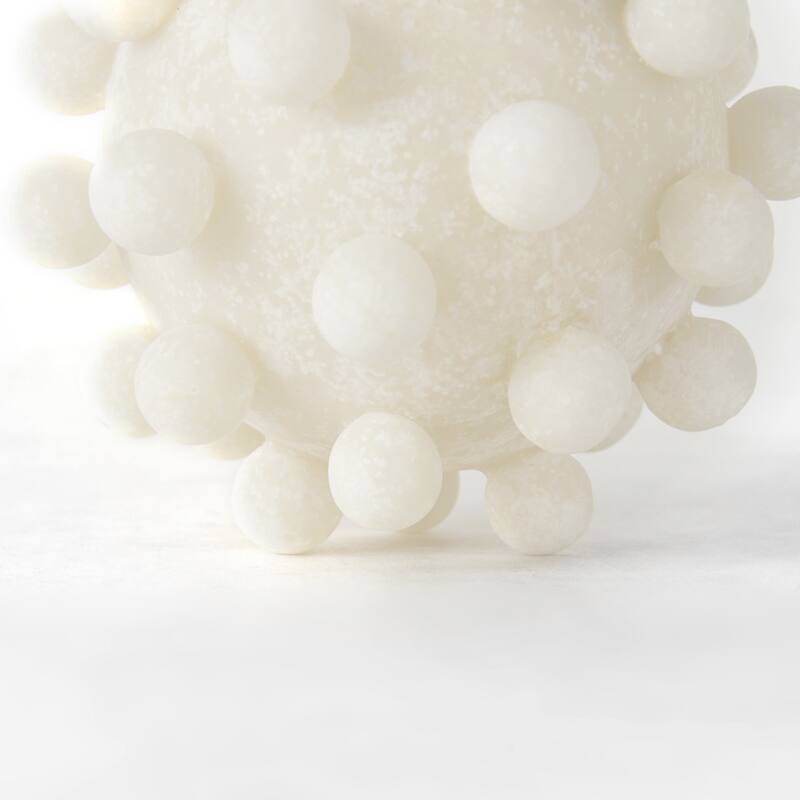 HomeRoots 6" Ivory Resin Knobby Nubs Orb Tabletop Sculpture