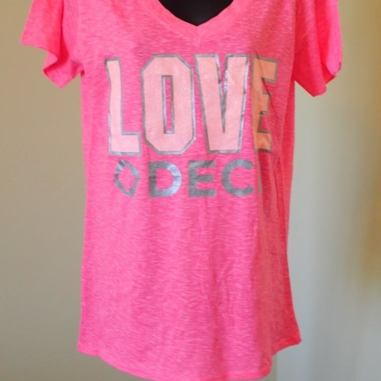 Shop Love Deca Womens Large L Pink V Neck Shirt By J America