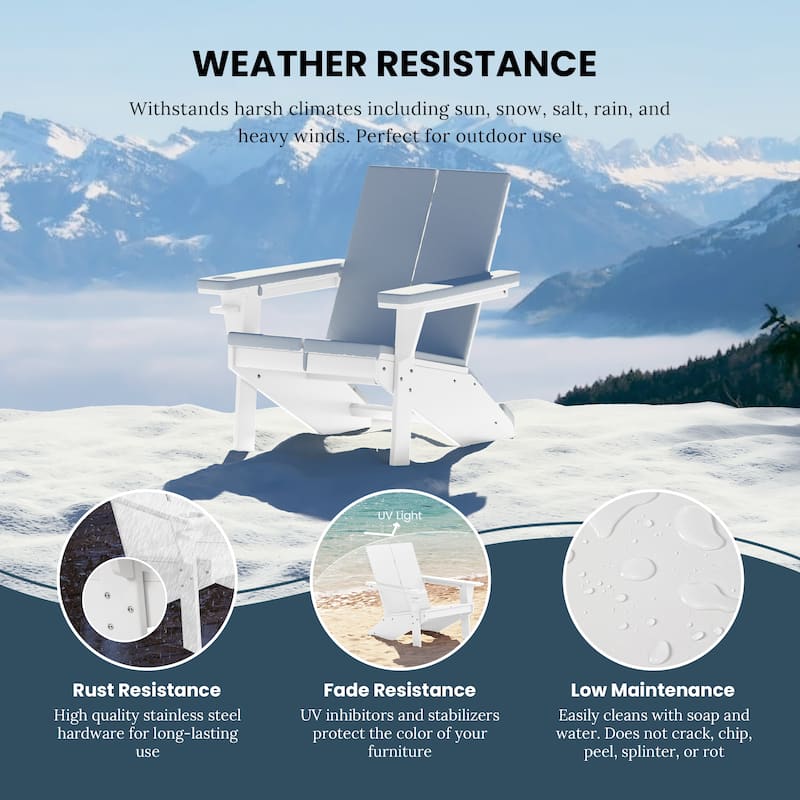 Coastin Modern Poly Adirondack Chair (Set of 4), Black