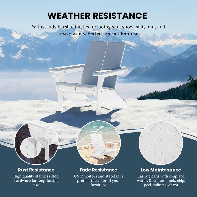 Coastin Modern Poly Adirondack Chair With Ottoman