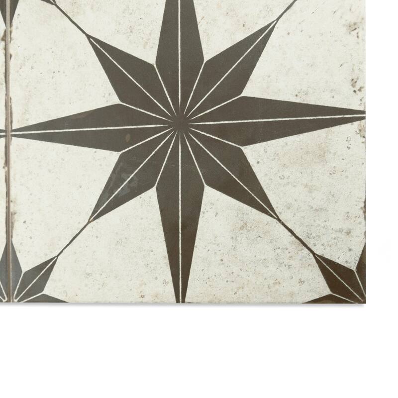 Merola Tile Kings Star Supernova Nero 17-3/4" x 17-3/4" Porcelain Floor and Wall Tile