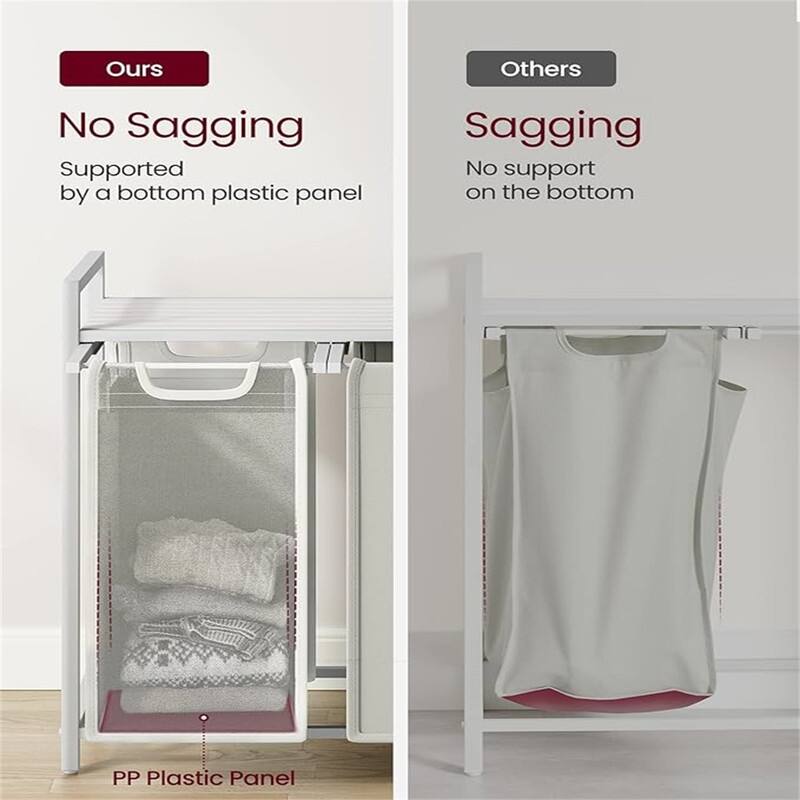 Laundry Hamper, Laundry Basket, Laundry Sorter with 3 Pull-Out and Removable Bags - 36.4"L x 13"W x 28.4"H