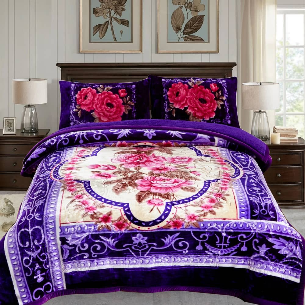 Gorgeous Ultra-Soft Micromink Sherpa Comforter Bed Set