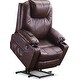 preview thumbnail 24 of 50, Mcombo Large Power Lift Recliner Leather Chair with Massage Heat