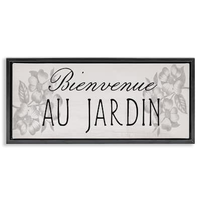 Stupell French Garden Welcome Framed Floater Canvas Wall Art Design By Lil' Rue
