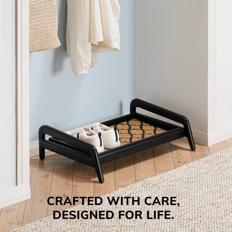 Jani Single-Tier Black Stand 2-Pair Rubber Boot Tray