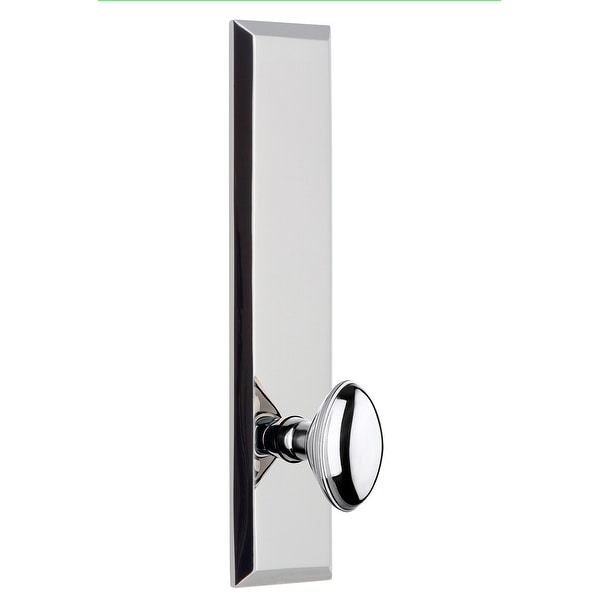 Grandeur FAVEDN_TP_PSG_234 Fifth Avenue Solid Brass Tall Plate Passage Door Knob Set with Eden Prairie Knob and 2-3/4" Backset