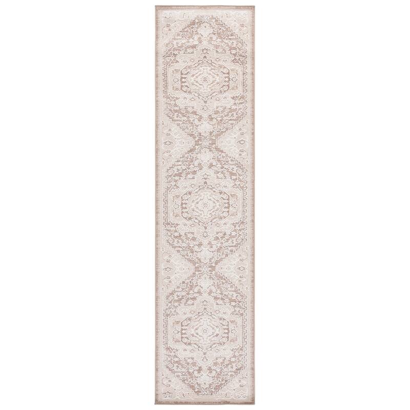 SAFAVIEH Sydney Farida Medallion Rug - 2' x 8' Runner - Beige/Brown Ivory
