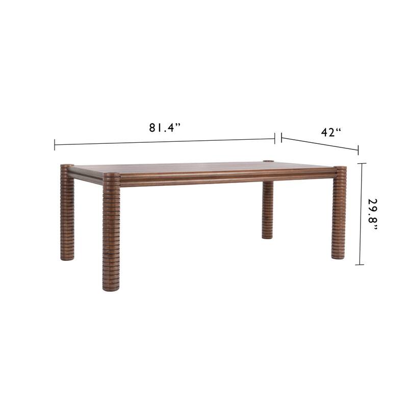 Studio London Ellis Dining Table Mid-Century Rectangular Walnut Acacia Finish