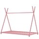 preview thumbnail 8 of 32, Metal House Platform Bed with X-Shape Rails, Twin Size for Kids