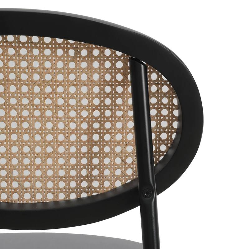 LeisureMod Euston Modern Wicker Bar Stool with Powder Coated Steel Frame - 42"