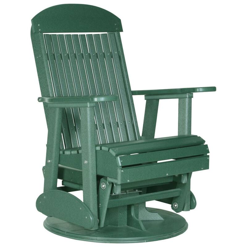 Poly Lumber Classic Swivel Glider Chair - Green