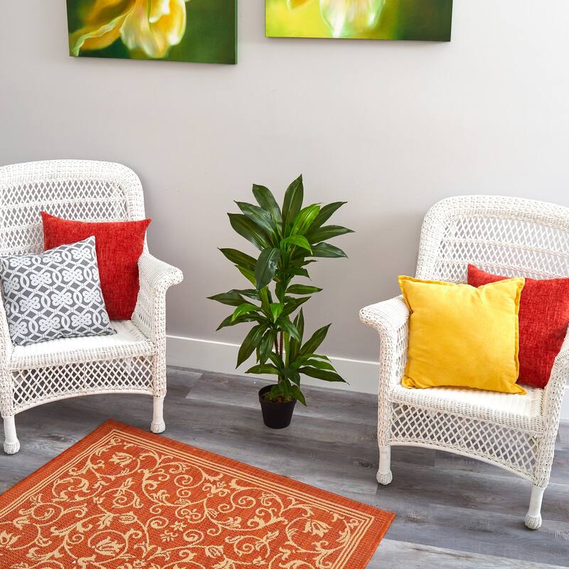 Artificial Snake Plant in Planter - 16 Inch Faux Plant Decor for Home Office - Green - 36