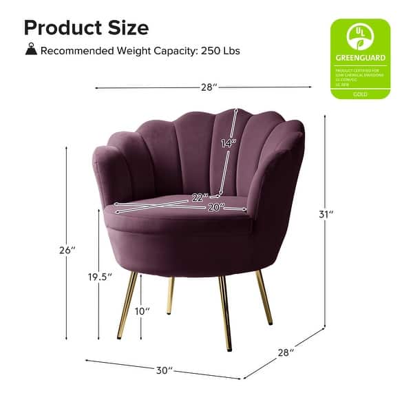 dimension image slide 10 of 18, HULALA HOME Xabier Cute Modern Upholstered Barrel Chair Accent Chair with Tufted Back