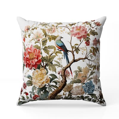 Bloom Bower Bliss Indoor/Outdoor Reversible Throw Pillow Red and Pink