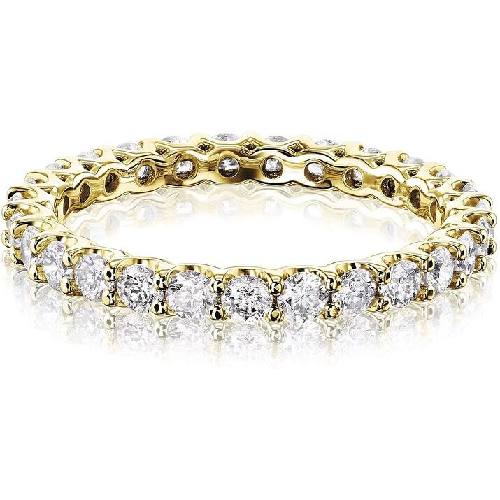 Annello by Kobelli 14k Gold Natural Diamond Deep U-Prong Eternity Ring (GH/I)