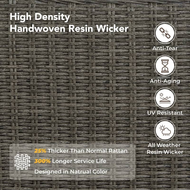 Murphy Outdoor Wicker Patio Outdoor Sofa Swivel Chair Coffee Table