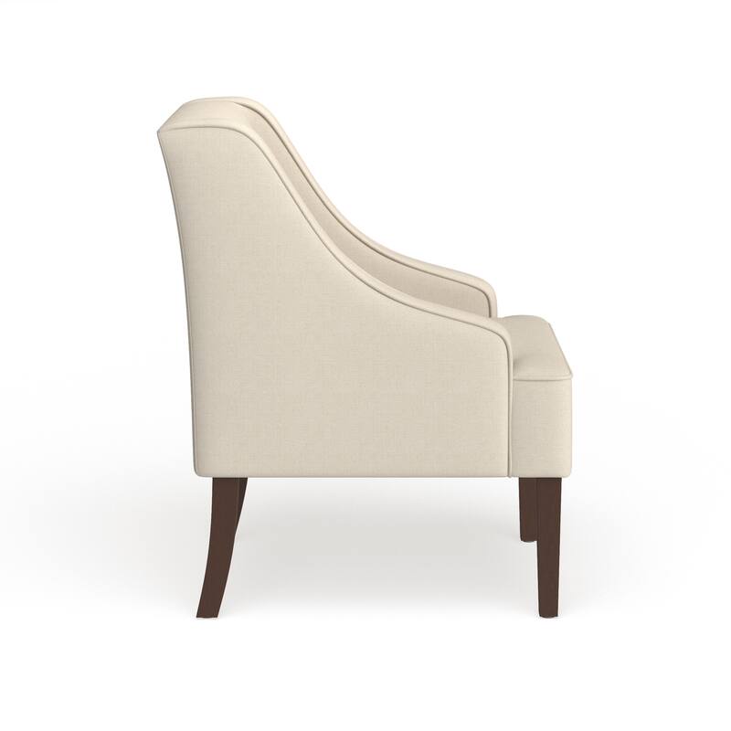 Porch & Den Lyric Cream Swoop Arm Accent Chair