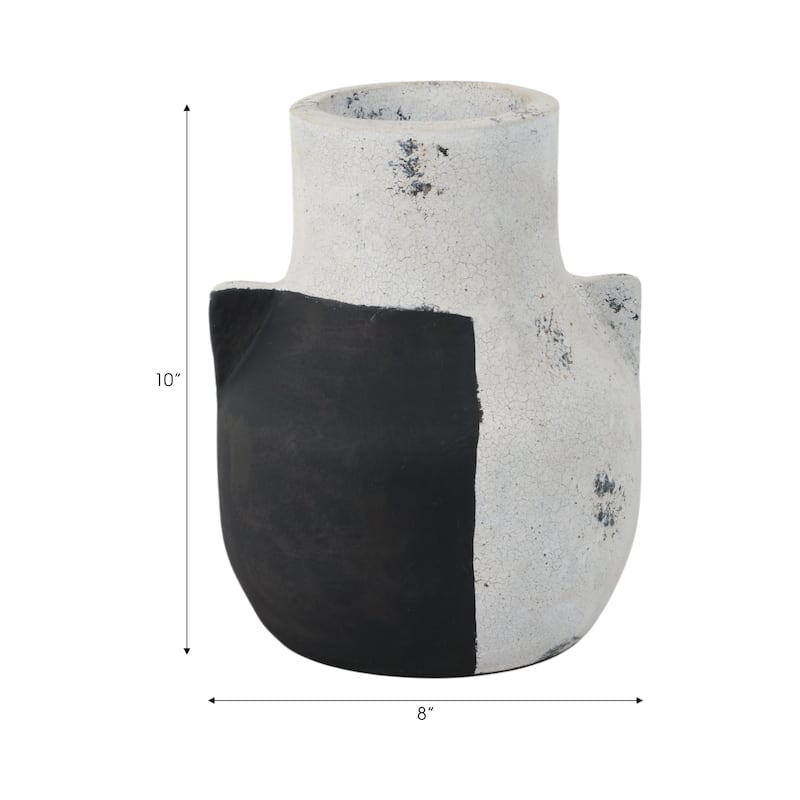 Handcrafted Terracotta Sculptural Flower Vase with Textured Finish