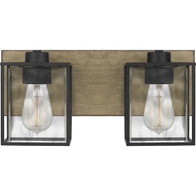 Holsten 2-Light Matte Black Vanity Light - Matte Black