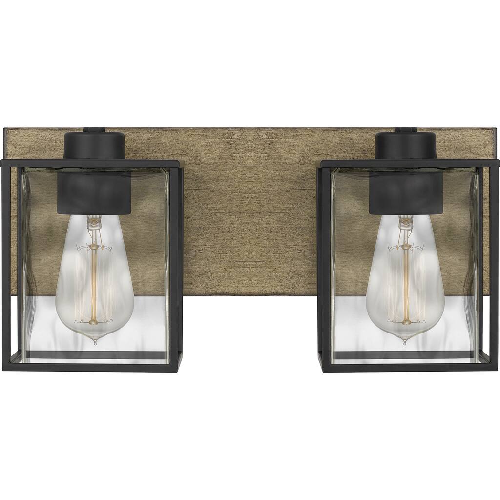 Holsten 2-Light Matte Black Vanity Light - Matte Black
