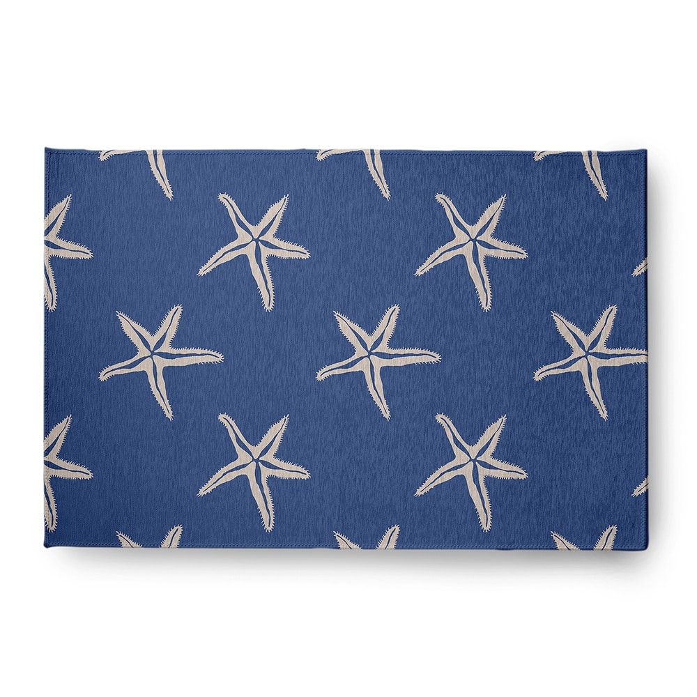 Starfish Beach Style Chenille Area Rug