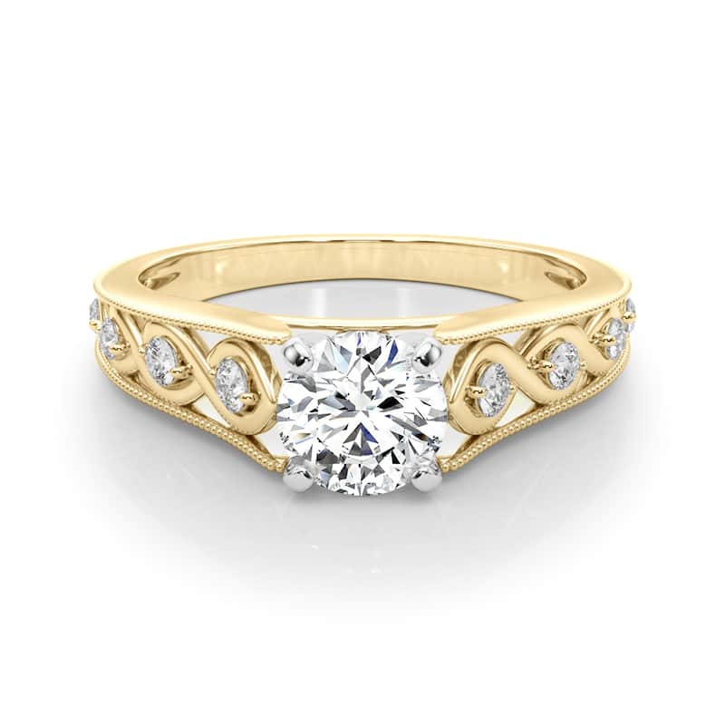 Auriya 14k Yellow Gold Lab Grown Round Diamond Engagement Ring 0.50 to 5.00 ct. tw. (F-G VS)