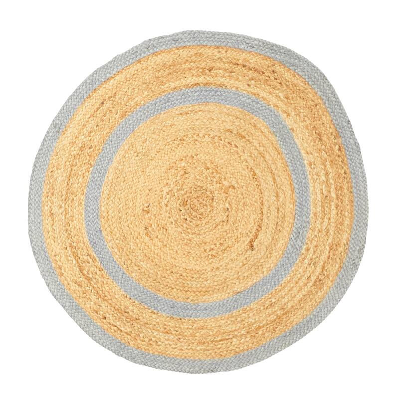 ECARPETGALLERY Braided Weave Palas Denizli Tan Jute Rug - 3'0 x 3'0