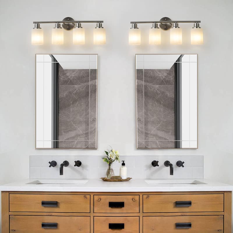 Bathroom Vanity Light 4/5/6-Light Nickel Finish Fixture - 4-Light