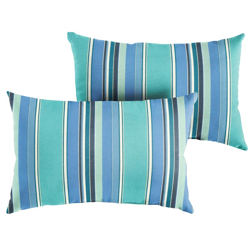 Sunbrella Dolce Oasis Stripe Indoor/Outdoor Knife Edge Pillow (Set of 2)
