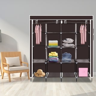 TTYL Non-Woven Wardrobe with 5 Layers and 12 Compartments 150 45 Black 175 