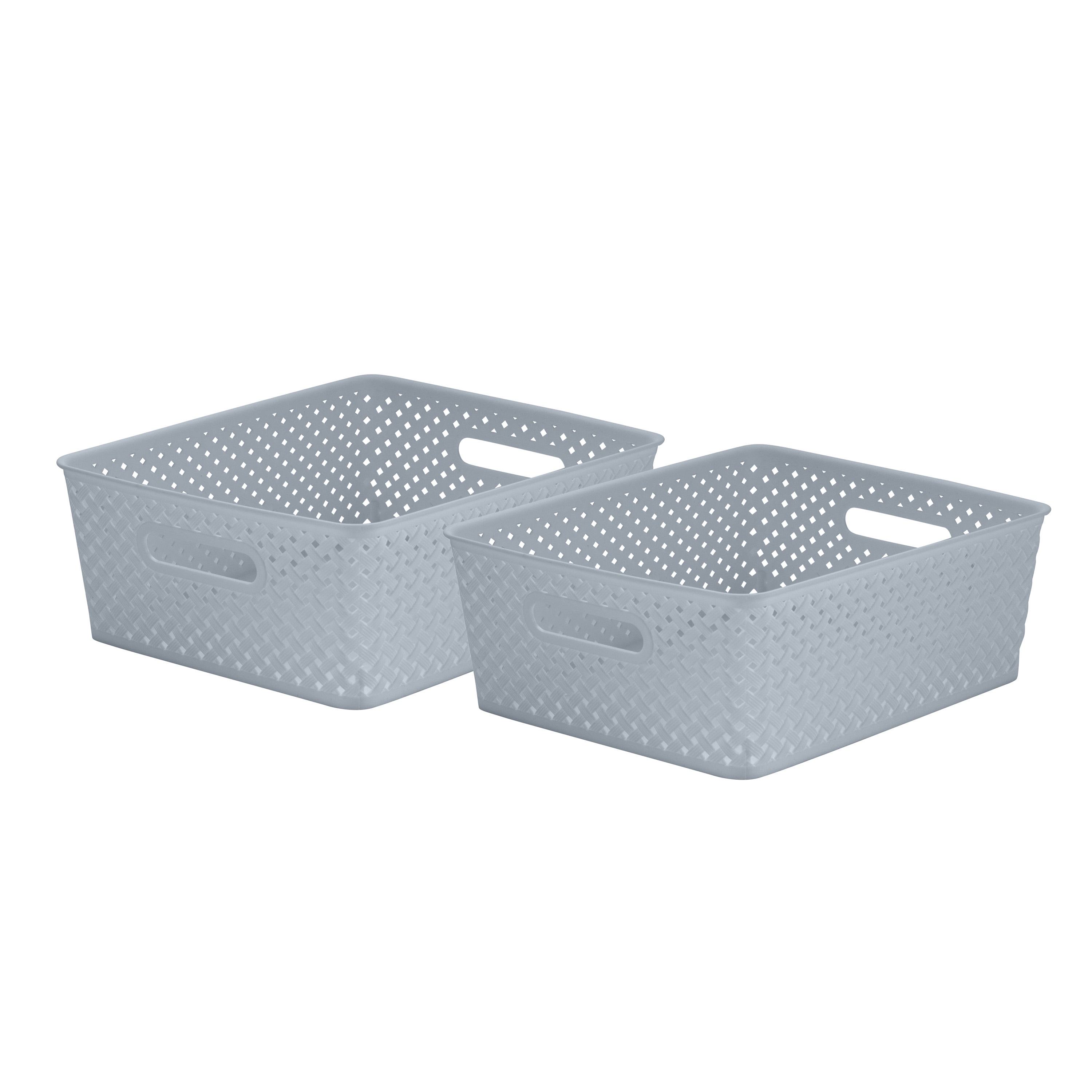 Simplify Slide-2-Stack-It Storage Tote Baskets White