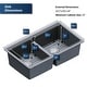 preview thumbnail 4 of 14, Karran QUWS-880 Undermount 32-1/2 in. Double Equal 50/50 Bowl Workstation Kitchen Sink