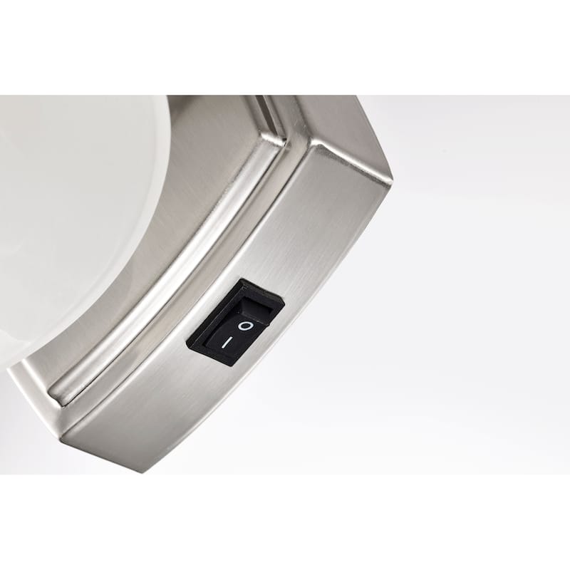8W LED 1 Light Vanity 3000K Brushed Nickel Alabaster Glass w/ Switch - Brushed Nickel