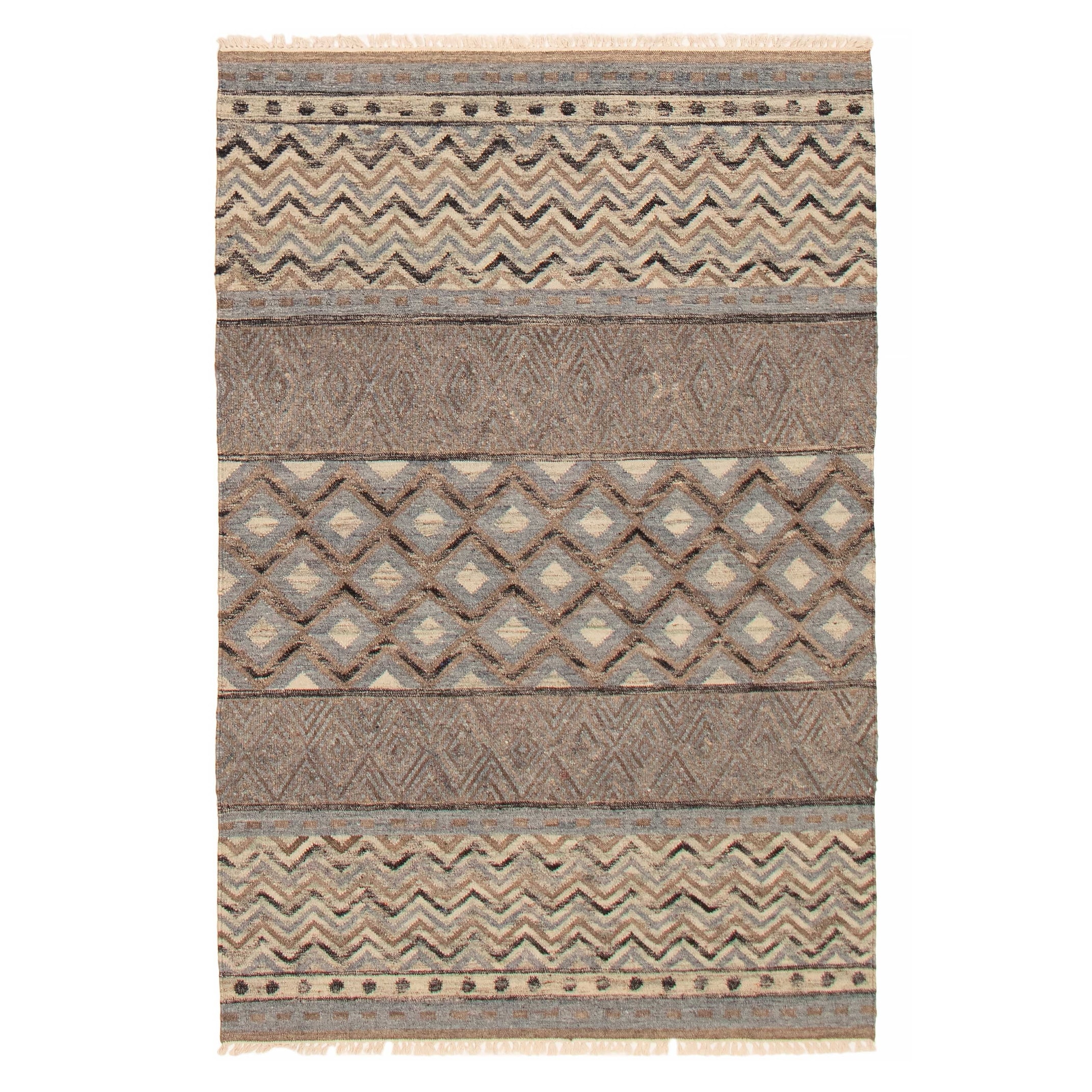 Ankara FW Brown, Grey Kilim 5'1" x 7'10" - 5'1 x 7'10