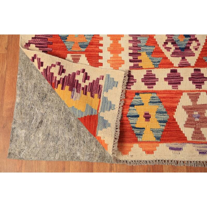 South Western Style Kilim Oriental Large Rug Hand-Woven Wool Carpet - 10'4"x 16'3"