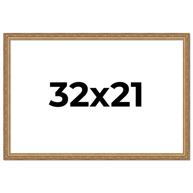 32x21 Frame Red Solid Wood Picture Frame Width 1.75 Inches | Interior Frame Depth 1 13/16 Inches