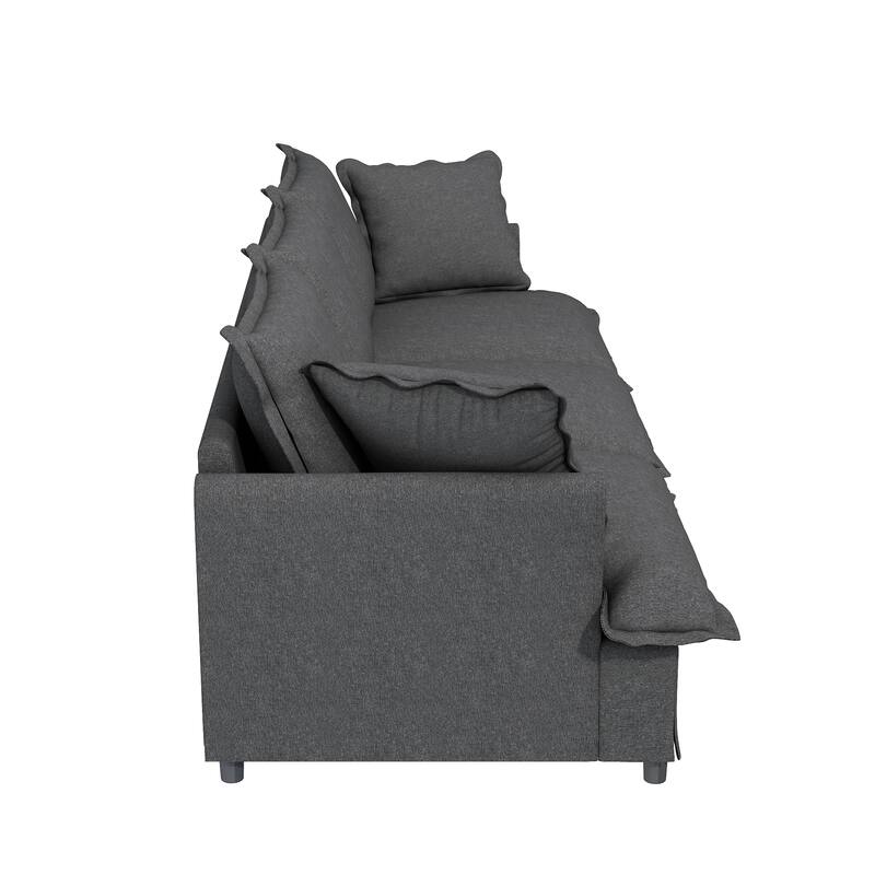 DIY Free Combination Sofa Set with Throw Pillows, Chenille Modular Sectional Sofa for Livingroom Upholstered Cloud Couch